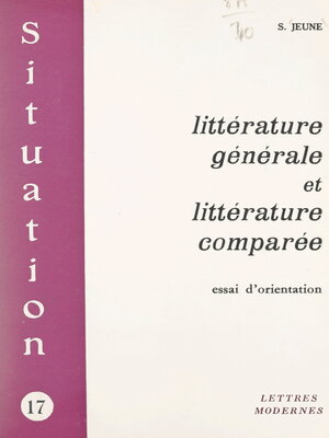 cover image of Littérature générale et littérature comparée